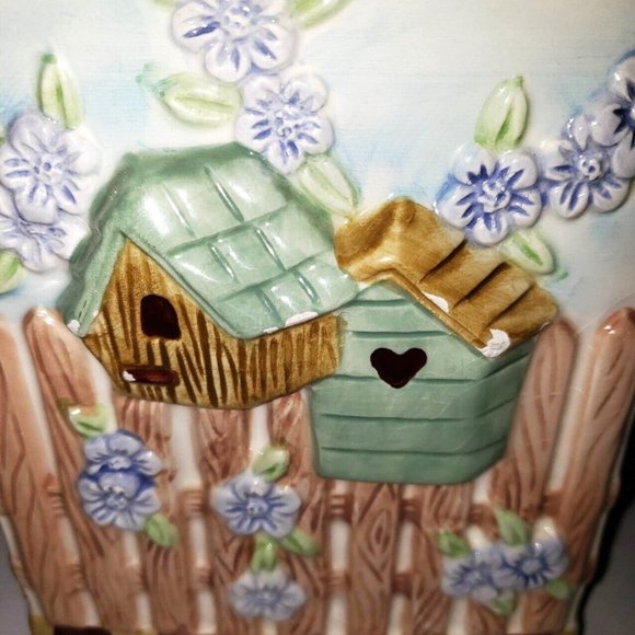 Gibson Cookie Jar Birdhouse Shabby Cottage Chic Farmhouse Country Style - Picture 6 of 12